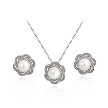 Load image into Gallery viewer, Elegant Mother Fashion Pearl Flower Necklace and Earrings