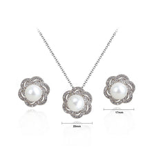 Load image into Gallery viewer, Elegant Mother Fashion Pearl Flower Necklace and Earrings