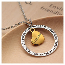 Load image into Gallery viewer, Simple Hollow Round Heart Grandma Pendant with Necklace