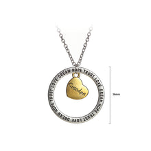 Load image into Gallery viewer, Simple Hollow Circular Grandpa Heart Pendant with Necklace
