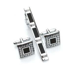 Fashion Father Pattern Tie Clip and Cufflinks