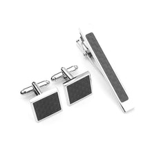 Load image into Gallery viewer, Fashion Father Black Square Tie Clip and Cufflinks