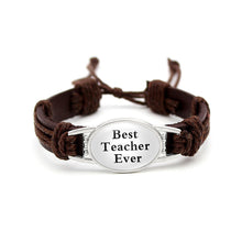 Load image into Gallery viewer, Fashion Teacher Brown Hand-knit Leather Bracelet