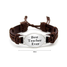 Load image into Gallery viewer, Fashion Teacher Brown Hand-knit Leather Bracelet