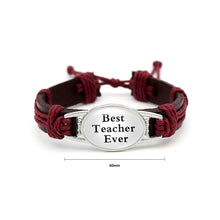Load image into Gallery viewer, Fashion Teacher Red Handmade Cowhide Bracelet