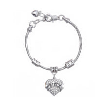Load image into Gallery viewer, Fashion Niece Love Heart Bracelet with White Austrian Element Crystal