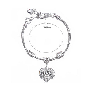 Fashion Niece Love Heart Bracelet with White Austrian Element Crystal