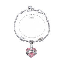 Load image into Gallery viewer, Fashion Best Friend Love Bracelet with Pink Austrian Element Crystal