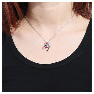 Fashion Valentine Heart Pendant with Austrian Element Crystal and Necklace