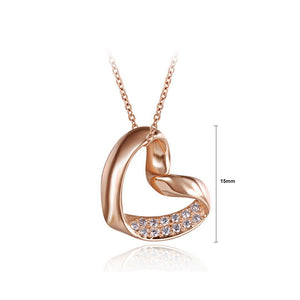 Pated Rose Gold Valentine's Day Heart Pendant with Necklace