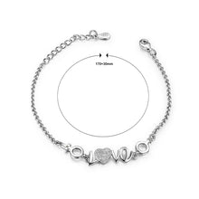 Load image into Gallery viewer, Valentine Love Bracelet with White Austrian Element Crystal