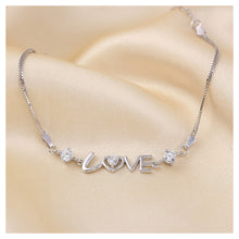 Load image into Gallery viewer, 925 Sterling Silver Love Bracelet with White Austrian Element Crystal