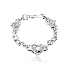 Load image into Gallery viewer, Valentine&#39;s Heart Bracelet with White Austrian Element Crystal