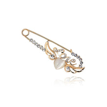 Load image into Gallery viewer, Valentine Heart Wings Brooch with White Austrian Element Crystal
