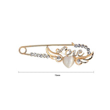 Load image into Gallery viewer, Valentine Heart Wings Brooch with White Austrian Element Crystal