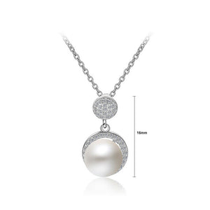 925 Sterling Silver Mother's Day Pearl Pendant with Austrian Element Crystal and Necklace