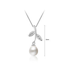 Load image into Gallery viewer, 925 Sterling Silver Mother&#39;s Day Leaves Pendant with Fashion Pearl and Necklace
