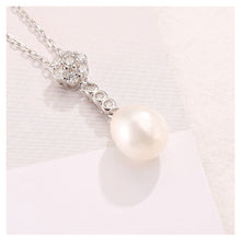 Load image into Gallery viewer, 925 Sterling Silver Mother&#39;s Day Pearl Pendant with Austrian Element Crystal and Necklace
