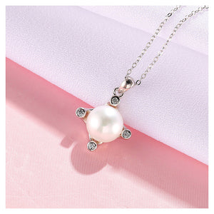 925 Sterling Silver Mothers Day Pearl Pendant with Necklace
