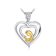 Load image into Gallery viewer, 925 Sterling Silver Mother&#39;s Day Mother and Son Heart Pendant with Necklace