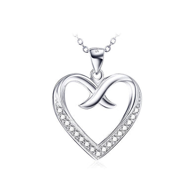 925 Sterling Silver Mother's Day Heart Pendant with Austrian Element Crystal and Necklace