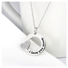 Load image into Gallery viewer, 925 Sterling Silver  Mother&#39;s Day Round Pendant with White Cubic Zircons and Necklace