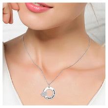 Load image into Gallery viewer, 925 Sterling Silver  Mother&#39;s Day Round Pendant with White Cubic Zircons and Necklace