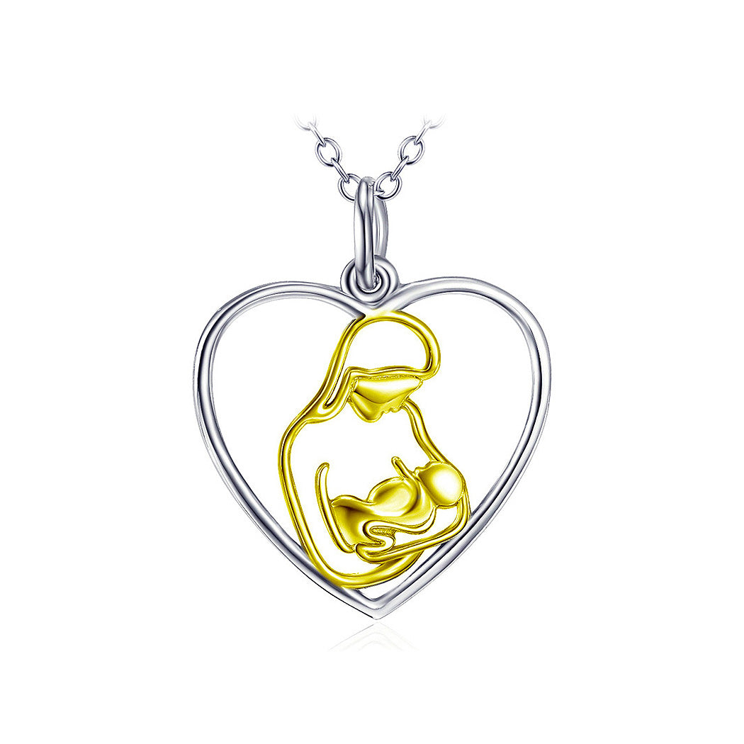 925 Sterling Silver Mother's Day Heart Pendant with Necklace