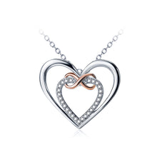 Load image into Gallery viewer, 925 Sterling Silver Mother&#39;s Day Heart Pendant with Austrian Element Crystal and Necklace