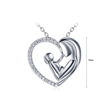Load image into Gallery viewer, 925 Sterling Silver Mother&#39;s Day Mother and Child Heart Pendant with Necklace
