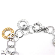 Load image into Gallery viewer, Italian Rose Yellow White Tri-color, 925 Sterling Silver Bracelet
