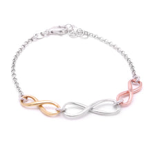 Load image into Gallery viewer, Italian Rose Yellow White Tri-color 925 Sterling Silver Bracelet