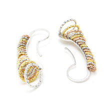 Load image into Gallery viewer, Italian Rose Yellow White Tri-color 925 Sterling Silver Earrings