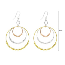 Load image into Gallery viewer, Italian Rose Yellow White Tri-color 925 Sterling Silver Earrings