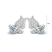 Load image into Gallery viewer, 925 Sterling Silver Mother&#39;s Day Rose Stud Earrings with Cubic Zircon