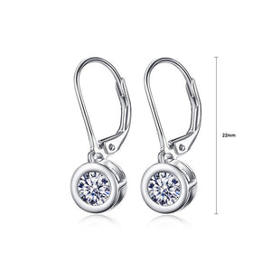 925 Sterling Silver Mother's Day Earrings with White Cubic Zircons