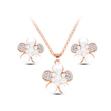 Load image into Gallery viewer, Fashion Mother&#39;s Day Flower Pendant Necklace and Earrings with Fashion Pearls
