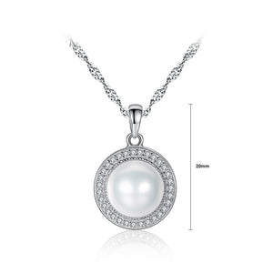 925 Sterling Silver Mothers Day Fashion Pearl Pendant  with Necklace