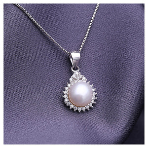 925 Sterling Silver Mothers Day Fashion Pearl Pendant with Necklace