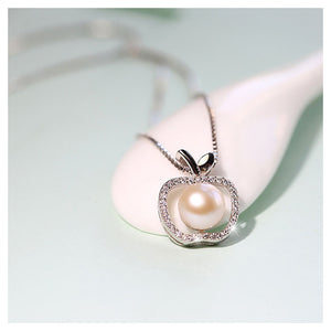 Fashion Mother's Day Apple Pendant with Fashion Pearl and Necklace