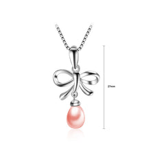 Load image into Gallery viewer, 925 Sterling Silver Mothers Day Bowknot Fashion Pearl Pendant with Necklace