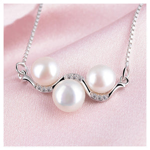 925 Sterling Silver Mother's Day Freshwater Pearl Necklace