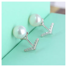 Load image into Gallery viewer, 925 Sterling Silver Mother&#39;s Day Fashion Pearl Stud Earrings