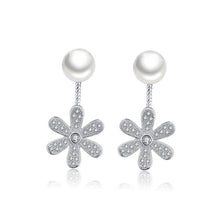 Load image into Gallery viewer, 925 Sterling Silver Mother&#39;s Day Flower Fashion Pearl Earrings