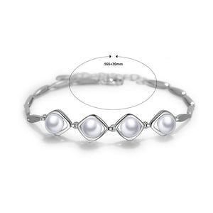 925 Sterling Silver Mother's Day Freshwater Pearl Bracelet
