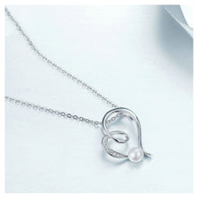 Load image into Gallery viewer, 925 Sterling Silver Mother&#39;s Day Heart Pendant with Freshwater Pearl and Necklace