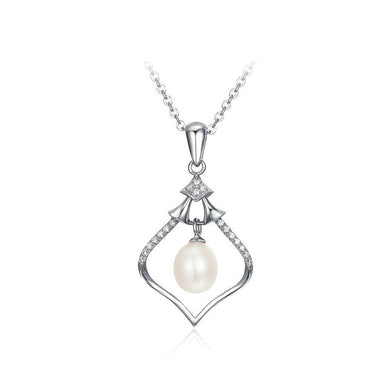 925 Sterling Silver Mother's Day Freshwater Pearl Pendant with Necklace