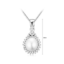 Load image into Gallery viewer, 925 Sterling Silver Drop Pendant with Freshwater Pearl and Necklace