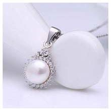 Load image into Gallery viewer, 925 Sterling Silver Drop Pendant with Freshwater Pearl and Necklace