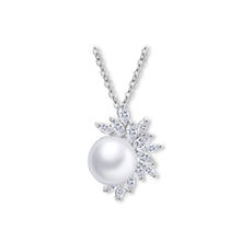 Load image into Gallery viewer, Simple Freshwater Pearl Pendant with Austrian Element Crystal and Necklace